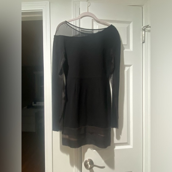 BCBGMaxAzria Bodycon Dress With Mesh Detailing Size: Small - Picture 1 of 9